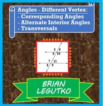Preview of Angles - Parallel Lines: Transversals, Corresponding & Alternate Interior Angles