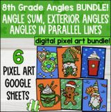 Angles Pixel Art | Angle Sum, Exterior Angles, Parallel | 