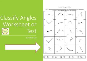 Preview of Angles - Practice Classifying as Acute, Obtuse, Right or Straight Worksheet