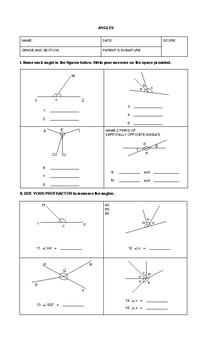 Angles Quiz by Think Gain Learning | Teachers Pay Teachers