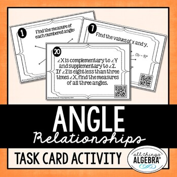 Preview of Angles Relationships | Task Cards