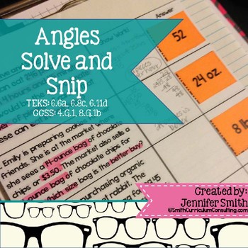 Preview of Angles Solve and Snip® Interactive Word Problems
