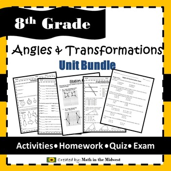 Preview of Angles & Transformations Bundle {8.G.1, 8.G.2, 8.G.3, 8.G.4, 8.G.5} EDITABLE
