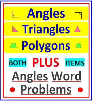 Preview of Angles Triangles Polygons Worksheets PLUS Angles Word Problems (2 Items)