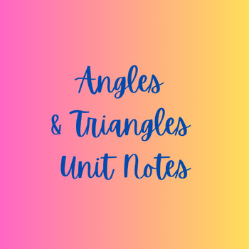 Preview of Angles & Triangles Unit Guided Notes & Study Guide 8th Grade
