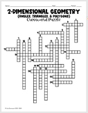 Angles, Triangles, and Polygons Crossword Puzzle