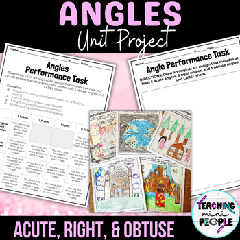 Preview of Angles Unit Project | Right Acute Obtuse Angles Performance Task