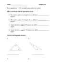 Angles Unit Test - Grade 8