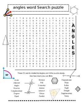 Preview of Angles Word Search Puzzle (21 Words)