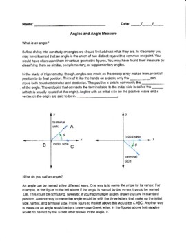 Preview of Angles and Angle Measures
