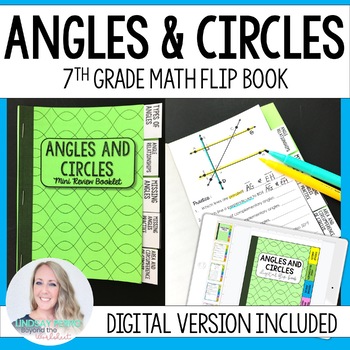 Preview of Angles and Circles Mini Tabbed Flip Book for 7th Grade Math