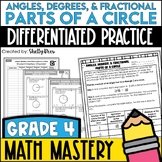 Angles, Degrees, & Fractional Parts of a Circle Worksheets