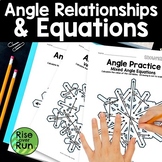 Angle Relationships & Equations Practice Worksheets with S