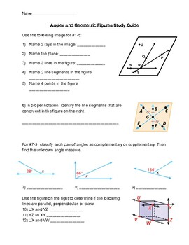 Preview of Angles and Geometric Figures Study Guide