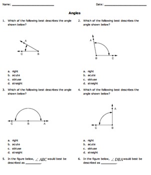 Preview of Angles and Lines: Grade 4 Common Core Bundle 4.G.A.1