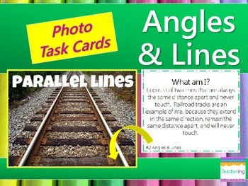 Preview of Angles and Lines Task Cards {with PHOTOS to differentiate}