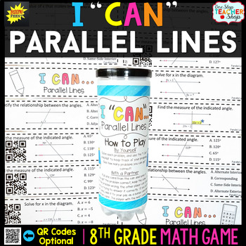 Preview of 8th Grade Math Game | Angles and Parallel Lines