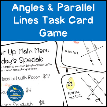 Preview of Angles and Parallel Lines and Transversals Task Card Game