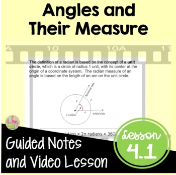 Preview of Angles and Their Measure Guided Notes with Video DISTANCE LEARNING