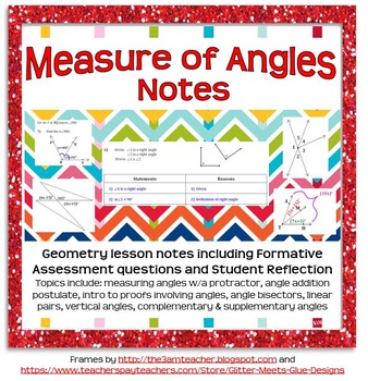 Preview of Angles and Their Measures Guided Notes (for introductory unit to Geometry)