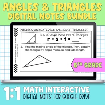 Preview of Angles and Triangles Digital Notes