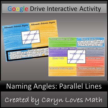 Preview of Angles formed by Parallel Lines & Transversal Activity for Google Slides™