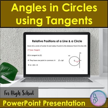 Preview of Angles in Circles using Tangents | PowerPoint Presentation Lesson | High School