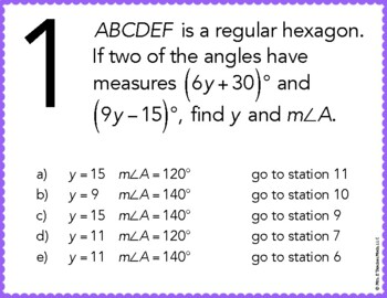 Angles In Convex Polygons Stations Maze