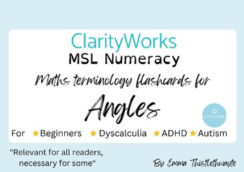Preview of Angles in Maths Terminology Flashcards