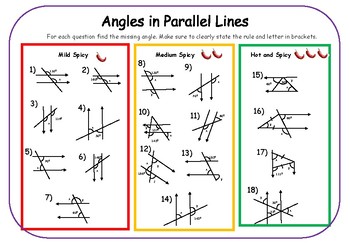 Angles in Parallel Lines Differentiated Worksheet by Ms M Maths | TpT