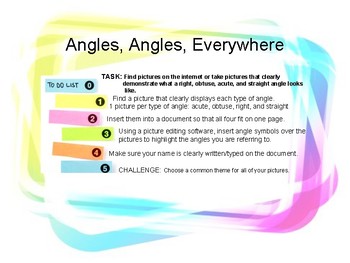 Preview of Angles in Pictures Project