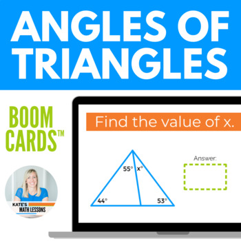 Preview of Angles in Triangles Boom Cards™ Triangle Sum Theorem & Exterior Angle Thm