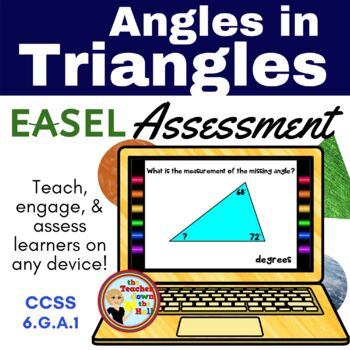 Preview of Angles in Triangles Easel Assessment - Digital Measurement Activity