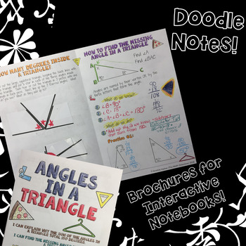 Preview of Angles in a Triangle - Decorated Notes Brochure for Interactive Notebooks