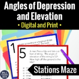 Angles of Depression and Elevation Trig Activity | Digital and Print