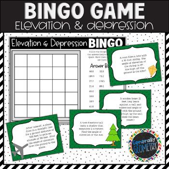 Preview of Angles of Elevation and Depression BINGO - Geometry  Right Triangle Trigonometry