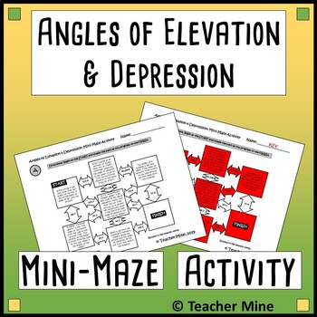 Preview of Angles of Elevation & Depression Mini-Maze Activity