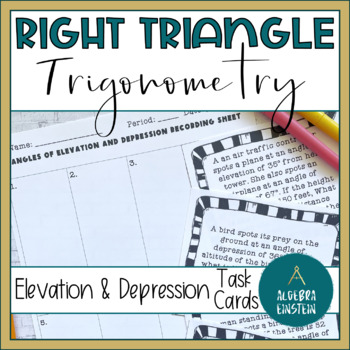 Preview of Angles of Elevation and Depression Task Card Activity