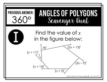 Angles Of Polygons Interior Exterior Scavenger Hunt