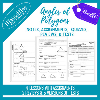 Preview of Angles of Polygons Unit - 4 lessons w/quizzes, reviews & tests