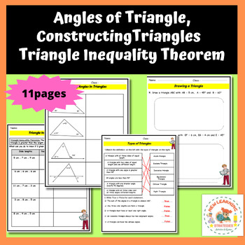 Preview of Angles of Triangle,ConstructingTriangles  and Triangle Inequality Theorem