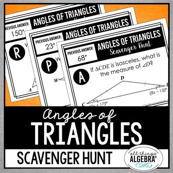 Preview of Angles of Triangles (Includes Equilateral & Isosceles Triangles) | Scavenger Hun