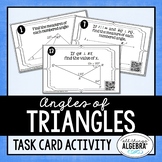 Angles of Triangles (Triangle Sum Theorem, Exterior Angle 