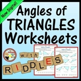 Angles of Triangles Worksheets with Riddles Print & Digita