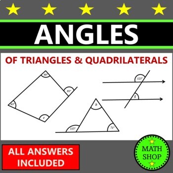 Preview of Angles of Triangles and Quadrilaterals Finding Missing Angles Identifying Angles