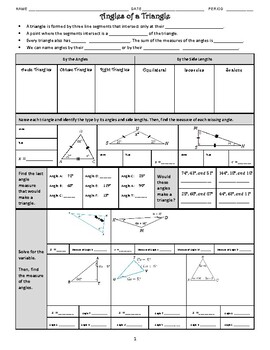 Preview of Interior and Exterior Angles of a Triangle