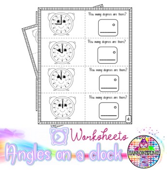 Preview of Angles on a clock worksheets / supplement / homework