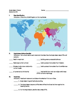 Anglo-Saxon History (Assessment) by Tanna Guidry | TpT