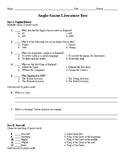 Beowulf and Anglo-Saxon Poetry Test EDITABLE with ANSWER KEY