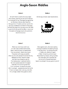 Anglo-Saxon Riddles (for use with Beowulf) by BritLitWit | TpT